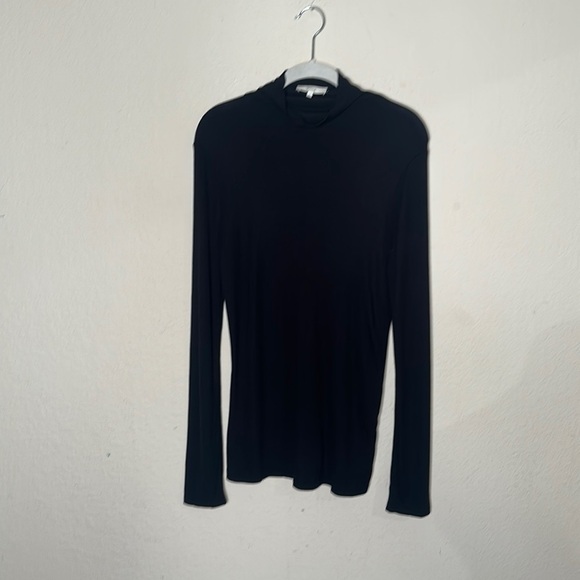 NWOT Vince Ribbed Mock Neck Sweater Black Lightweight Minimalist Neutral Large - Picture 7 of 17